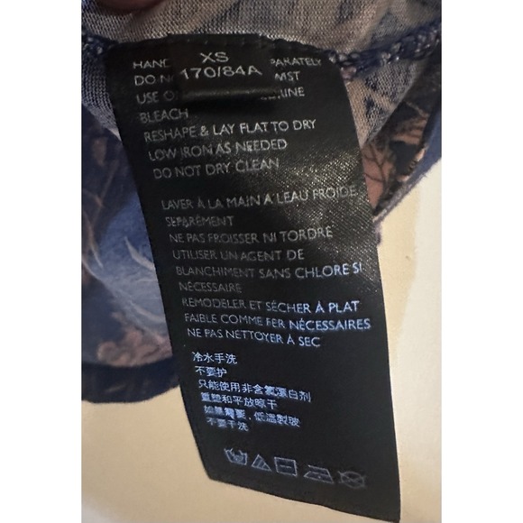 By Anthropologie Women's Indigo Floral Embroidered Peasant Top Size XS - Picture 6 of 9